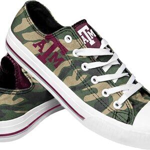 Texas A&M NCAA Womens NCAA College Team Logo Fashion Low Top Canvas Sneakers